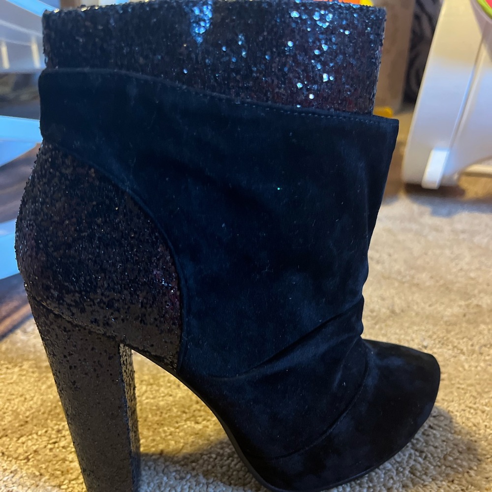 Chunky black ankle boots